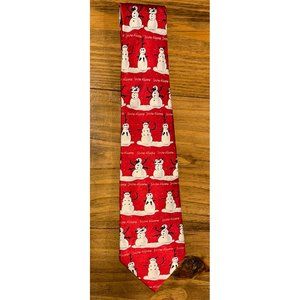 Snow Alien Tie American Greetings 2004 Red Snowman Holidays Winter Christmas